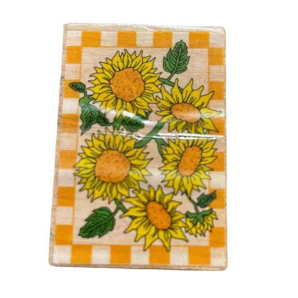 Sunflower Rubber Stamp Wood Block