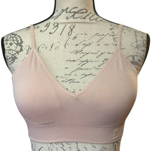 Front of beige DKNy bra