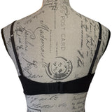 Back of black DKNY bra