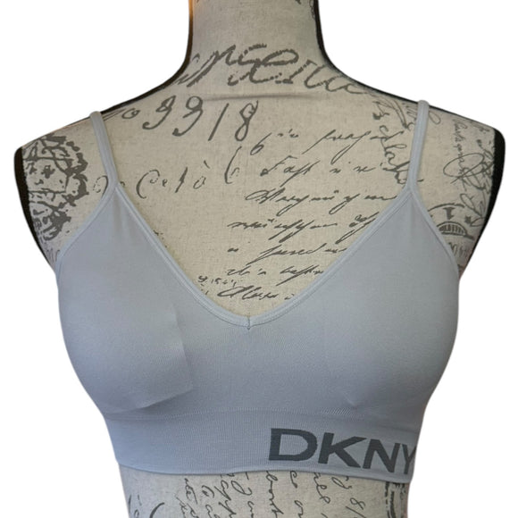 Front of gray DKNY Bra