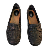 Clarks Artisan Black Leather Slip On Shoes 21605881 Size 7.5