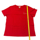 Length of red ella moss shirt