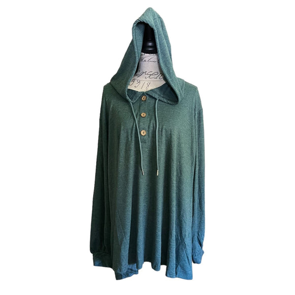 Bloomchic Green Pullover Hoodie Plus Size 28