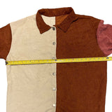 Zaful Corduroy Color Block Long Sleeve Shirt Size Medium