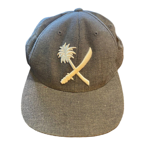 Us Versus Them Gray Palm Tree Sword Snapback Hat One Size
