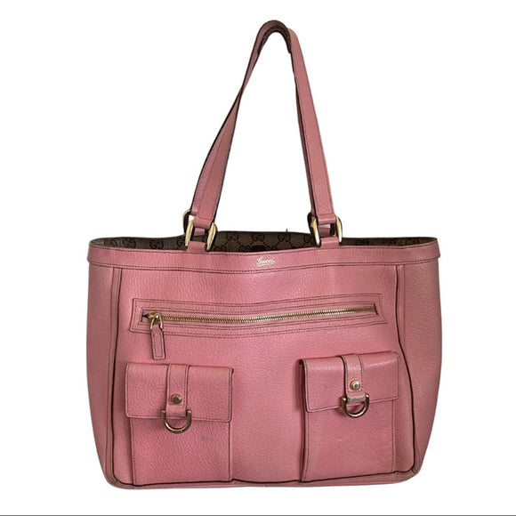 gucci-authentic-pink-leather-abbey-hawaii-exclusive-tote-1-front