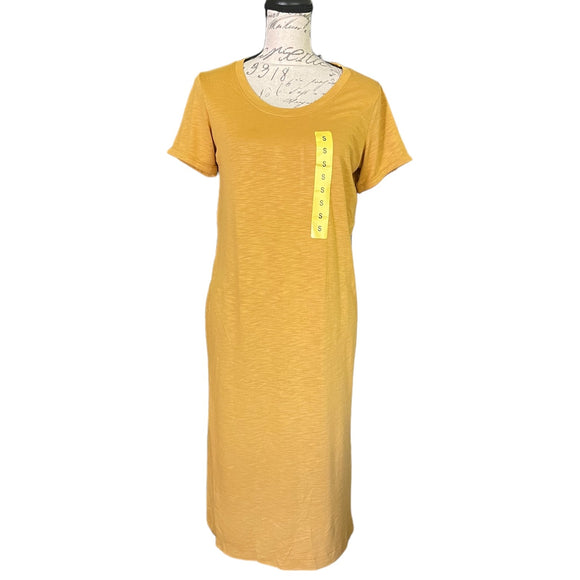 jessica-simpson-yellow-gold-long-shirt-dress-size-small-new-front-of-dress