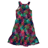 Back of tropical print dress