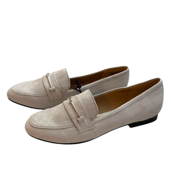 Front side of gray Loft loafer