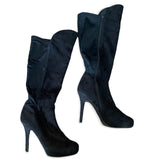 black madeline girl heeled boots with side view