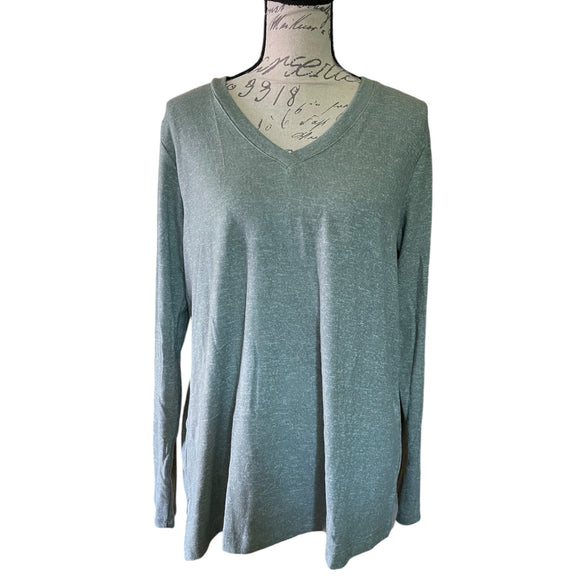 matty-m-v-neck-tunic-heather-sage-long-sleeve-shirt-large-front