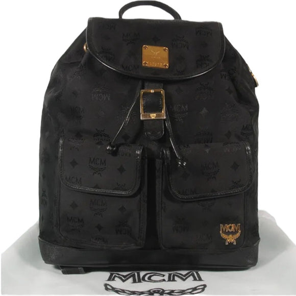 mcm-black-large-classic-vintage-backpack-front-of-bag