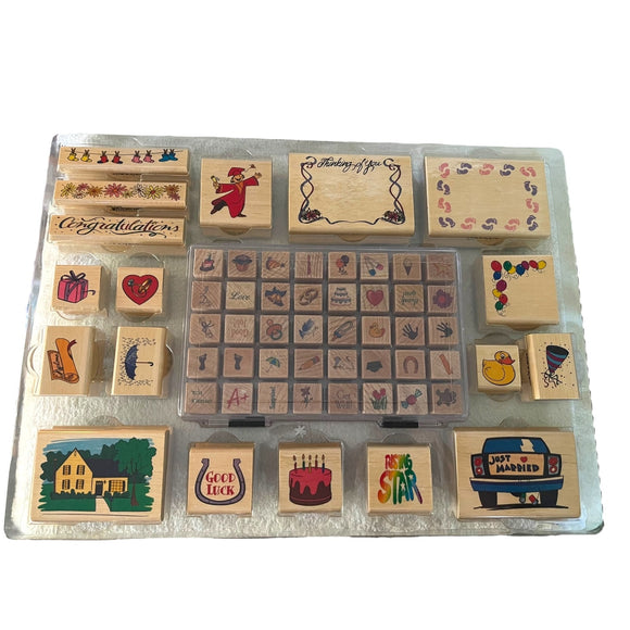 messagestor-58-piece-wooden-mount-rubber-stamp-collection-front