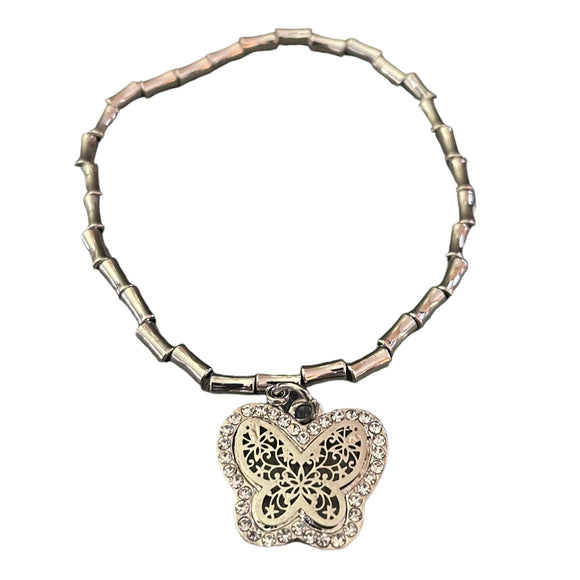 silver-toned-bracelet-with-faux-diamond-butterfly-front