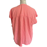 splendid coral short sleeve shirt back