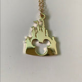 New Gold Castle Mickey Mouse Pendant Necklace