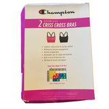 Champion 2 Seamless Criss Cross Sports Bras Small Pink Black