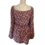 Bloomchic Black & Pink Floral Babydoll Top Size 14/16 NEW