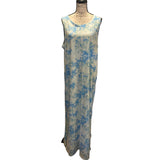 EUC Eddie Bauer Cotton Blue Tie Dye Long Maxi Dress Size XL
