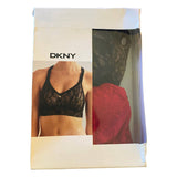 DKNY Red Black 2 Lace Racerback Bralette Size Medium NIP