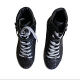Michael Kors Black Sparkle Ivy Calla High Top Sneakers Size 5
