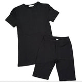 Zenana Black Cotton 2 Piece Shirt and Shorts X-Large