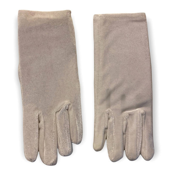 Velour White Soft 1 Pair Of Gloves One Size