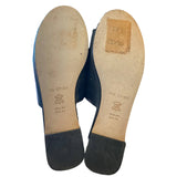 Via Spiga Hope Black Leather Zipper Front Sandal Slides Size 8