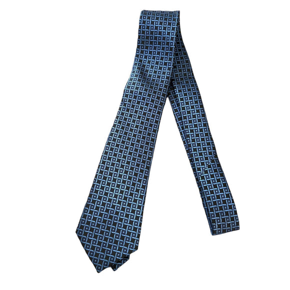 Silk Blue & Black Necktie 60
