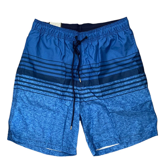 Kirkland NWT Blue Striped Swim Board Shorts Size Medium