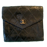 Chanel Vintage Black Leather Wallet