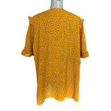 Bloomchic Plus Size Yellow & White Polka Dot V Neck Shirts 22/24