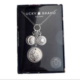 NIB Lucky Brand Semi Precious Stars Moon Silver Necklace