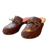 Isaac Mizrahi Leather Slip On Mule Clogs Size 10