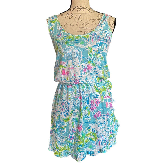 Lilly Pulitzer Analee Romper What a Lovely Place Size X-Small NEW