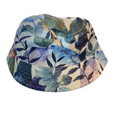 NIP White Blue Floral Bucket Hat Reversible