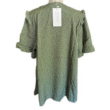 Bloomchic 2 Black & Green Polka Dot V Neck Shirts Size 18/20 NEW