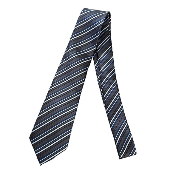NIP Gray Blue Black White Silk Neck Tie 60