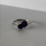 Amethyst Purple Silver Ornate Ring Size8