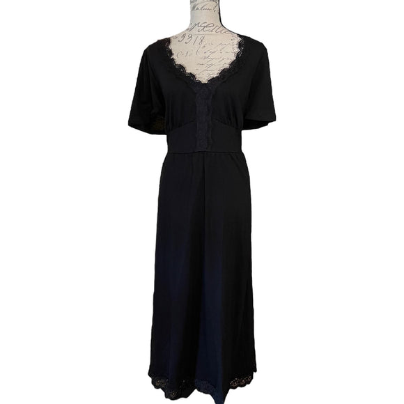 Bloomchic Black Lace Trim Maxi Dress Size 12