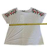 Bloomchic Embroidered White Floral Short Sleeve Top Size 12
