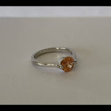 Citrine Orange Colored Solitaire Ring Size 5