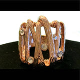 Ornate Rose Gold Diamond Cage Ring Size 8 18KRGP