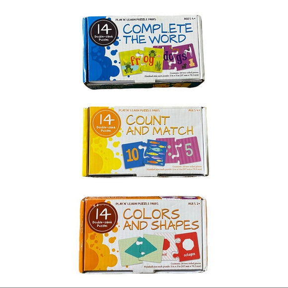 Learning Flash Kids Cards NEW Lot Of 3 Colors Shape Counting