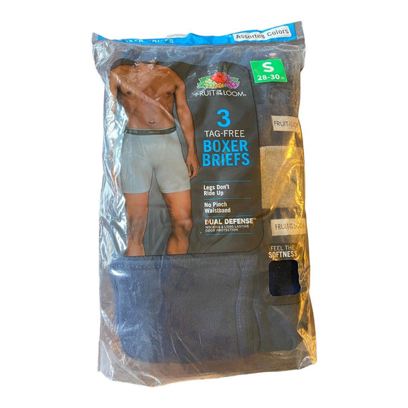 NIP Fruit Of The Loom Tag Free Boxer Briefs Size Small 28-30”