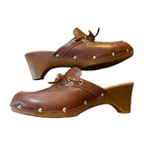 Isaac Mizrahi Leather Slip On Mule Clogs Size 10
