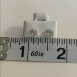 Large Diamond CZ Faux Silver Stud Earrings