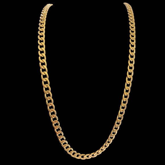 Cuban 18KGP Gold Chain Link Necklace 30” NEW