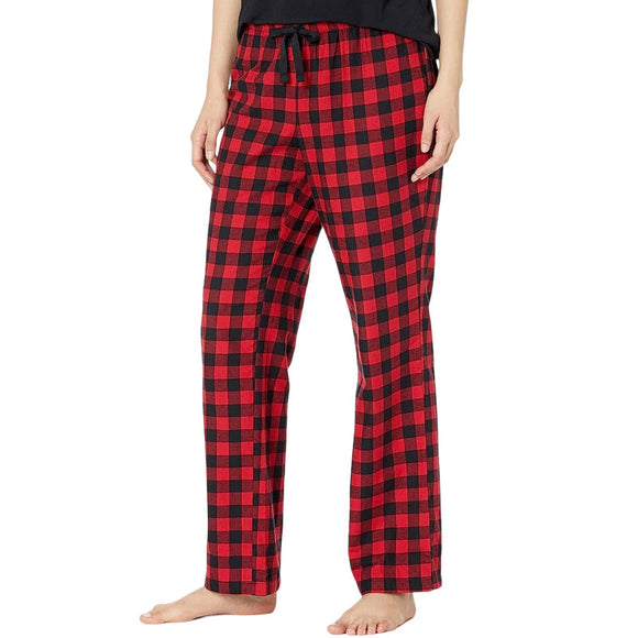 Womens Red Black Cotton Flannel Sleep Pants Size Large NEW
