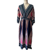 Bloomchic Bandana Split Side Long Geometric Maxi Dress 14/16 NEW